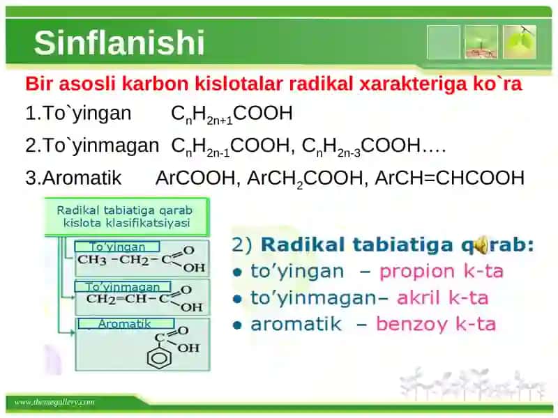 Kаrbоksilli birikmalаr. Kаrbоn kislоtаlаr 4