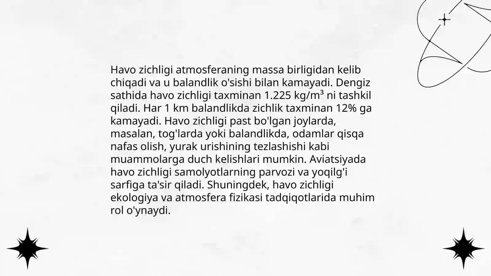Ayrodinamik zichlik 4