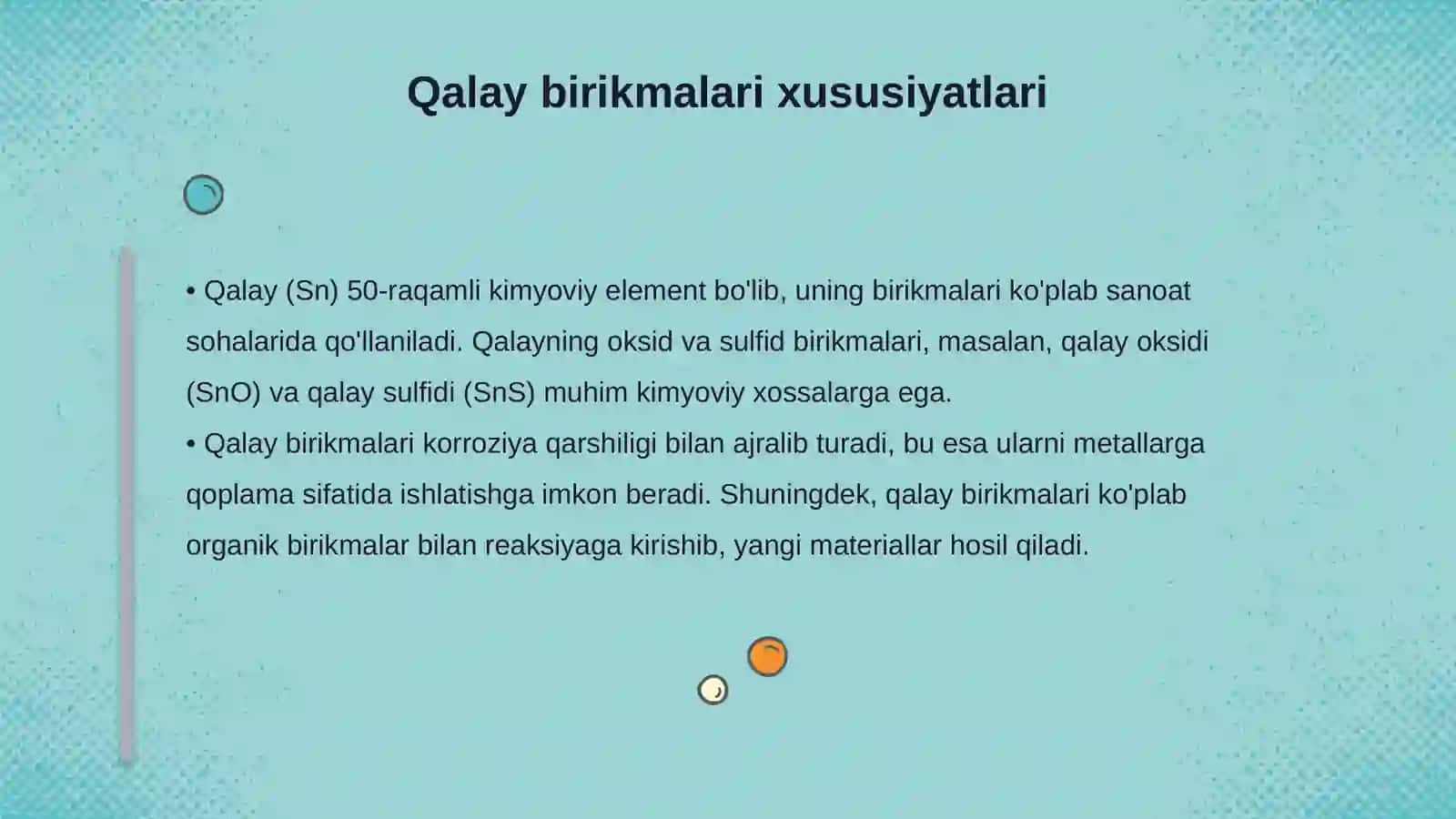 Germaniy, qalay, qo'rg'oshin birikmalari. Ularning xossalari 4