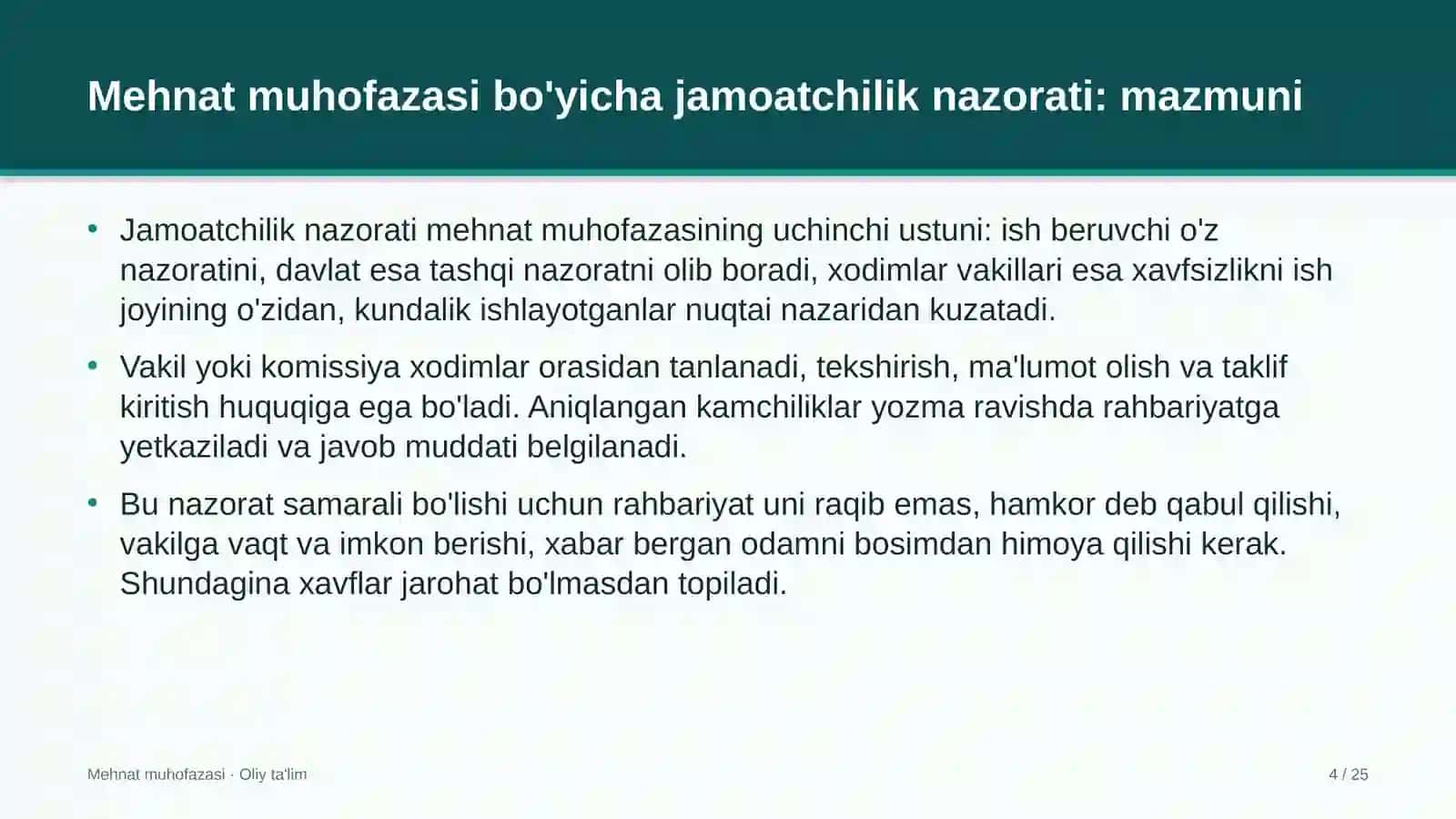 Dori vositalari ulgurji savdosida mehnat muhofazasi bo'yicha jamoatchilik nazorati 4