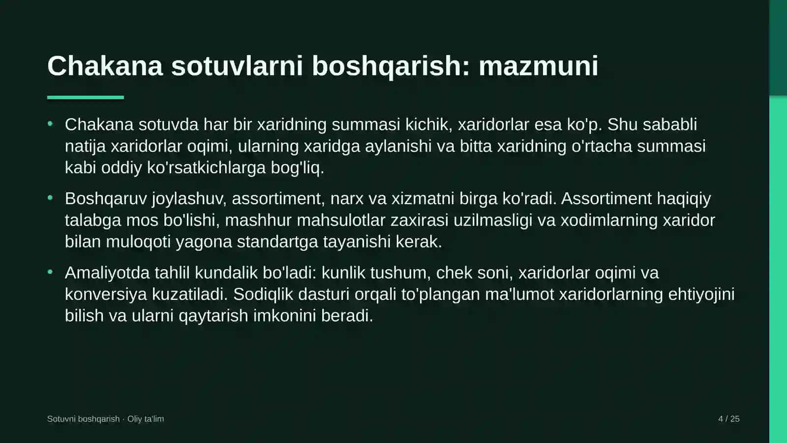 neft gaz sanoatida chakana sotuvlarni boshqarish 6612 4