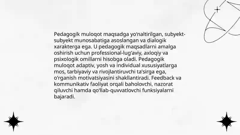Pedagogik muloqotni o'ziga xos xususyatlari va funkisyalari 4