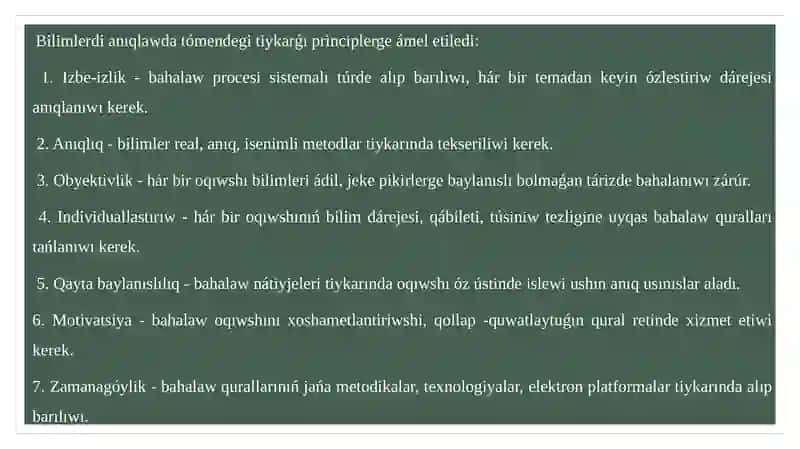 Baslawısh klaslarda matematikadan bilim, kónlikpelerdi sınaw formaları hám usılları 4
