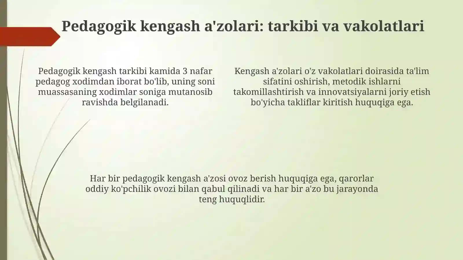 Maktabgachata’lim tashkilotlari dapedagogik kengash loyihasini tayyorlash 4