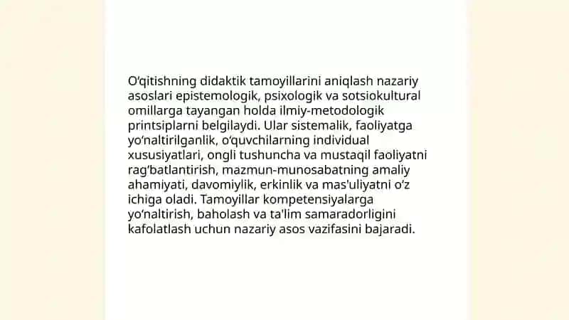 O‘qitishning didaktik tamoyillarini yaratish g‘oyalari by Rajabova Ismigul 4