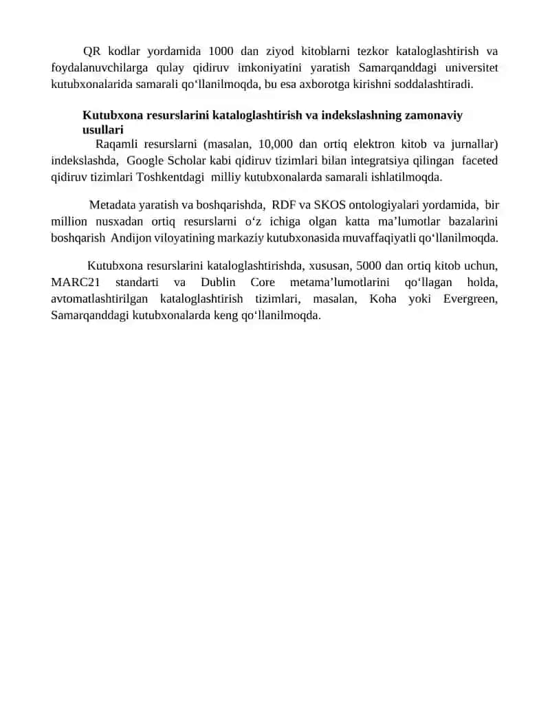 Zamonaviy texnologiyalar yordamida kutubxona-axborot xizmatlarini tashkil etish 4