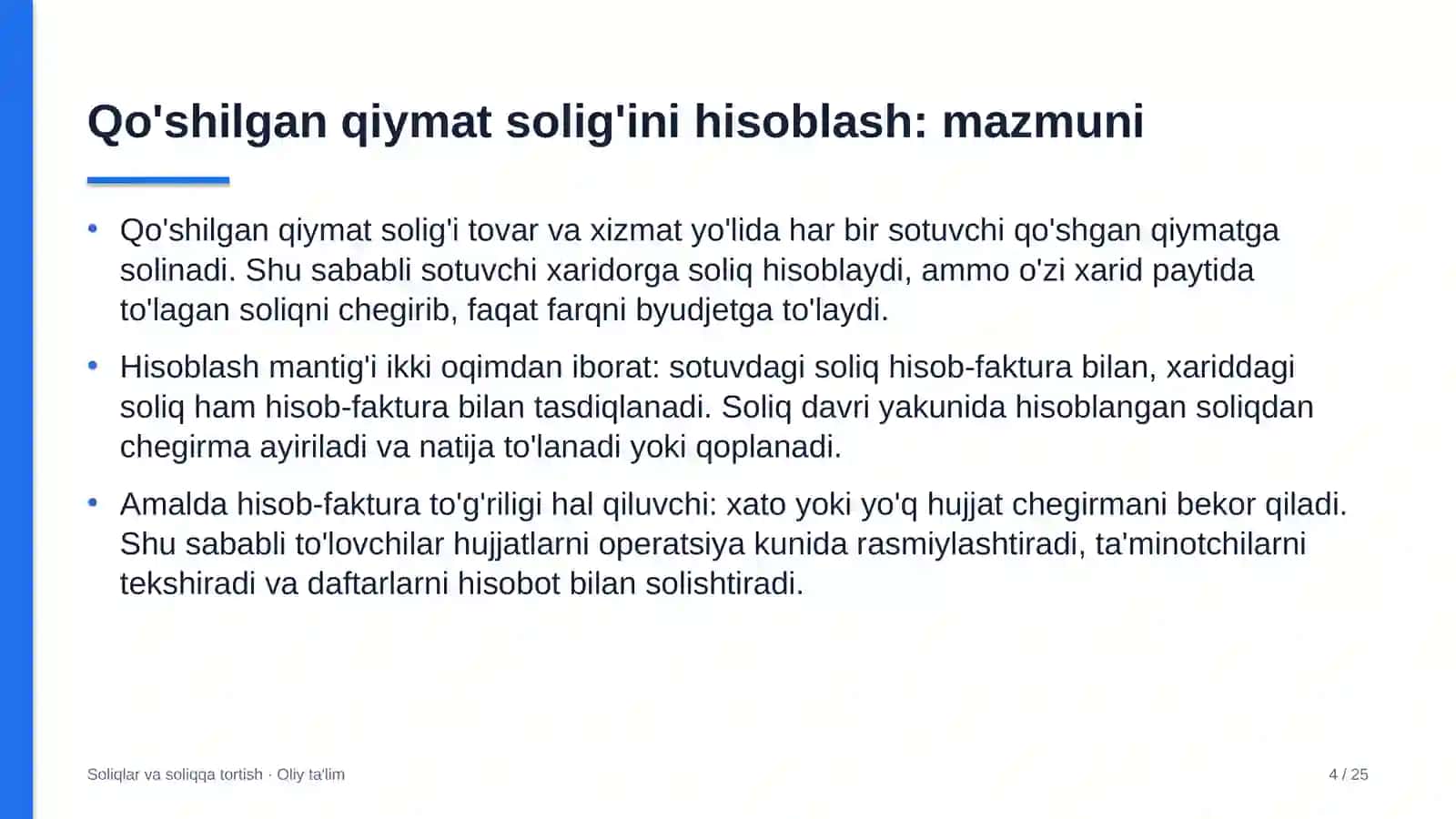 shakar sanoatida qo'shilgan qiymat solig'ini hisoblash 3664 4