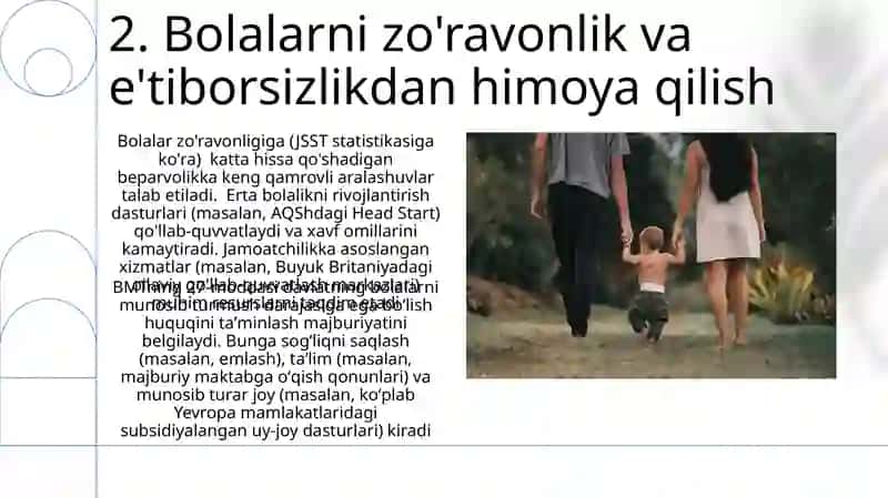 Bolaning oilaviy muhitga bólgan huquq kafolatlari 4