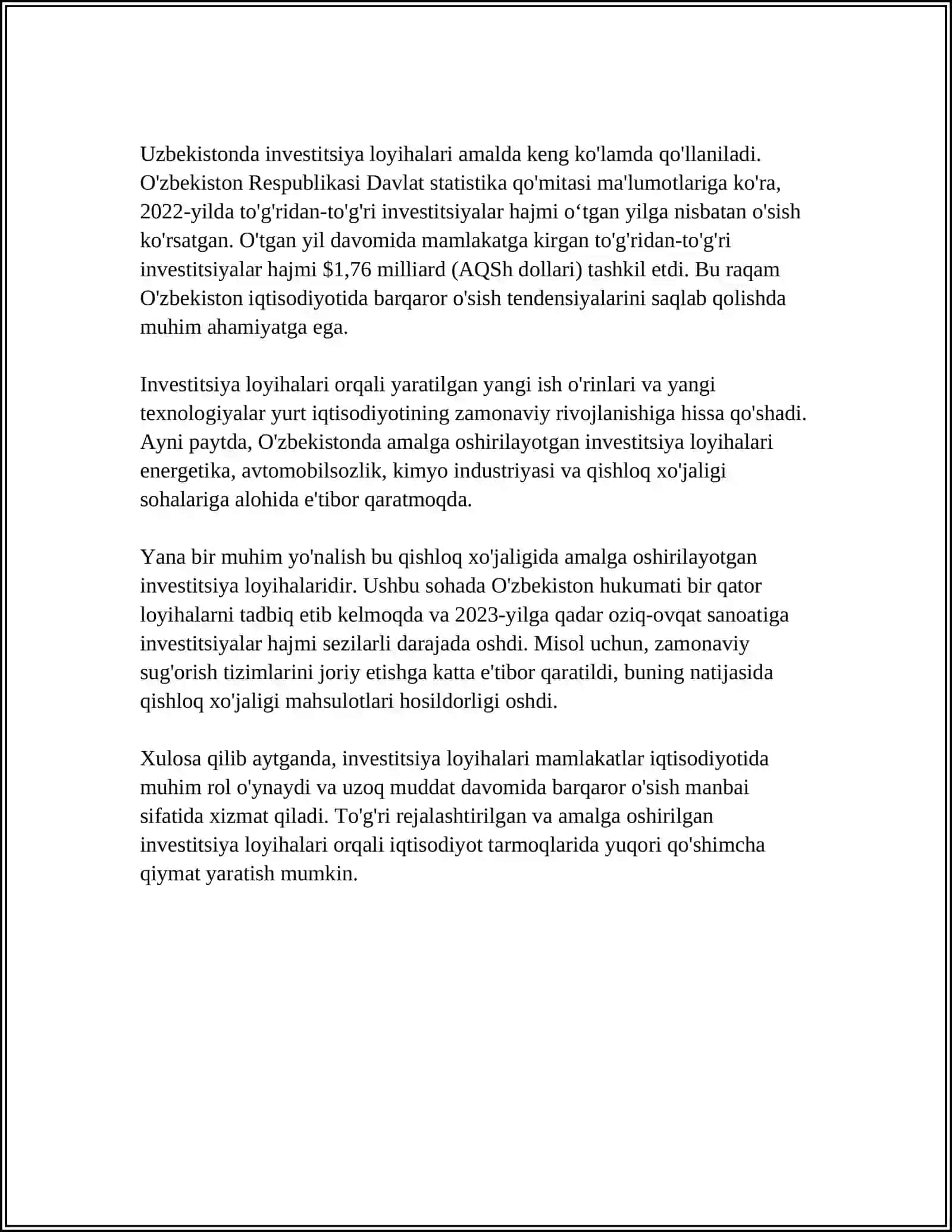 INVESTITSIYA LOYIHALARINING MOLIYAVIY VA IQTISODIY SAMARADORLIGINI BAHOLASHNING MAZMUNI VA MOHIYATI 4