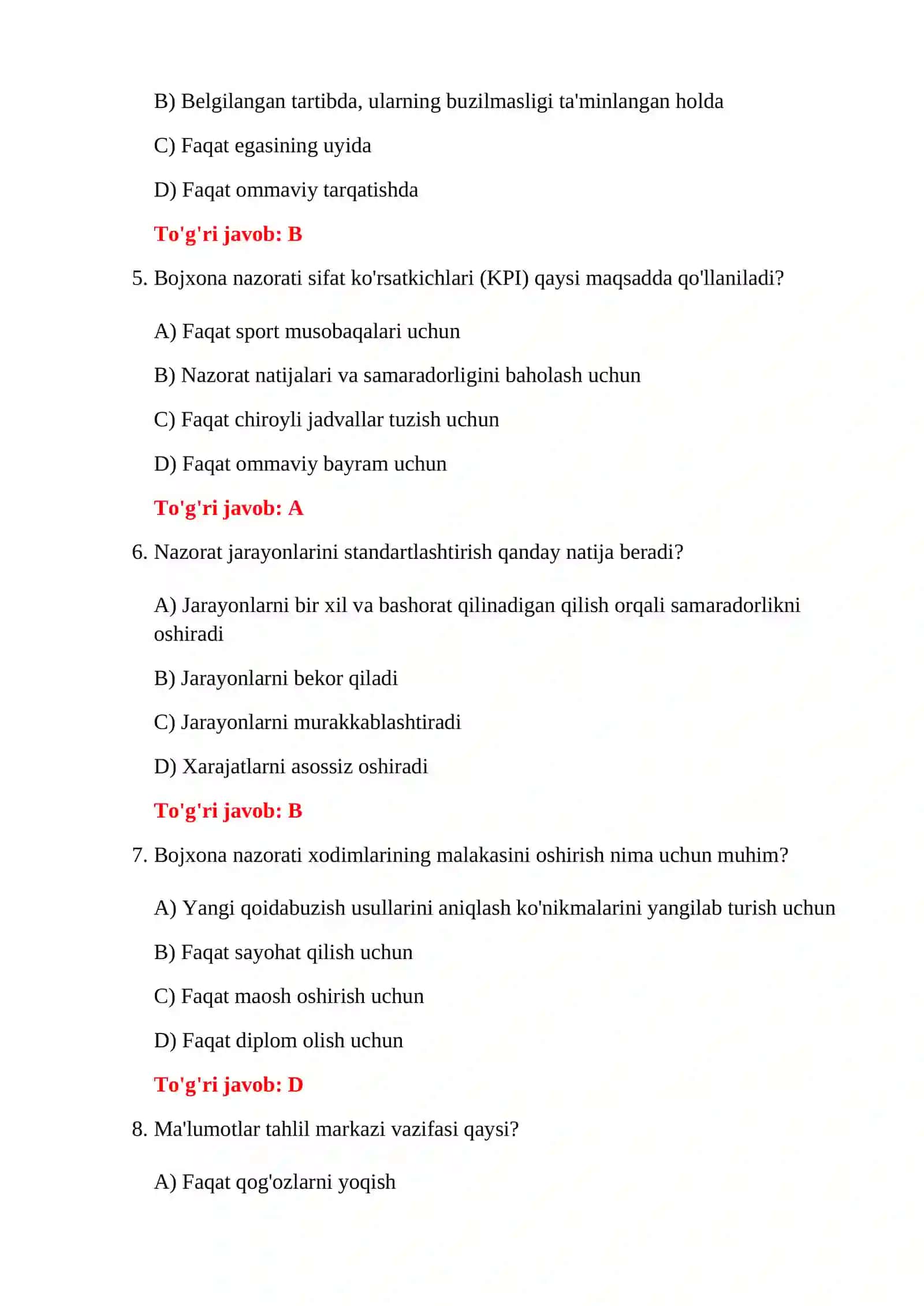 BOJXONA NAZORATI IMTIHON SAVOLLARI 4