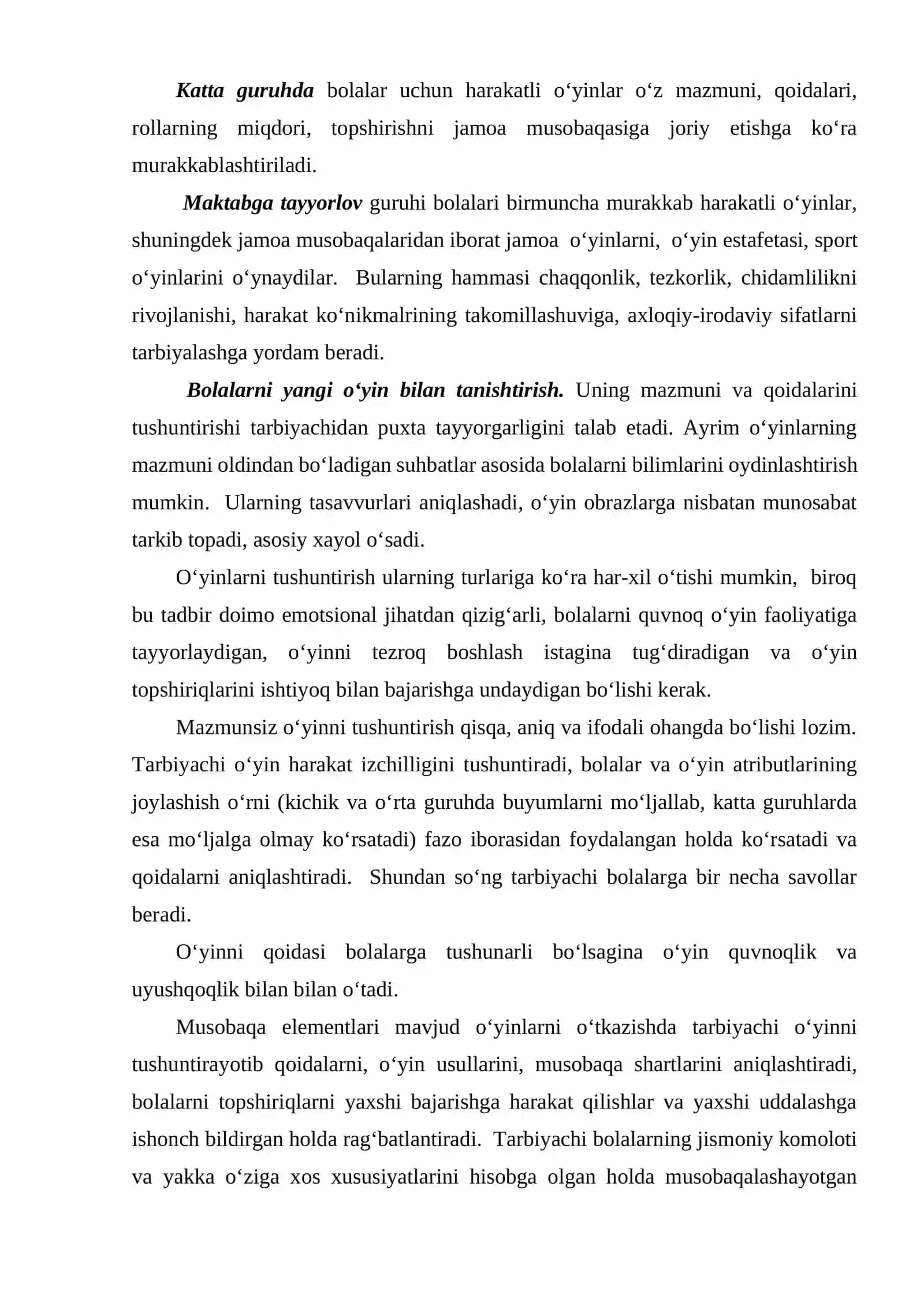 Milliy va harakatli o‘yinlar va uni o‘qitish metodikasi fanining maqsadi hamda vazifalari. 4