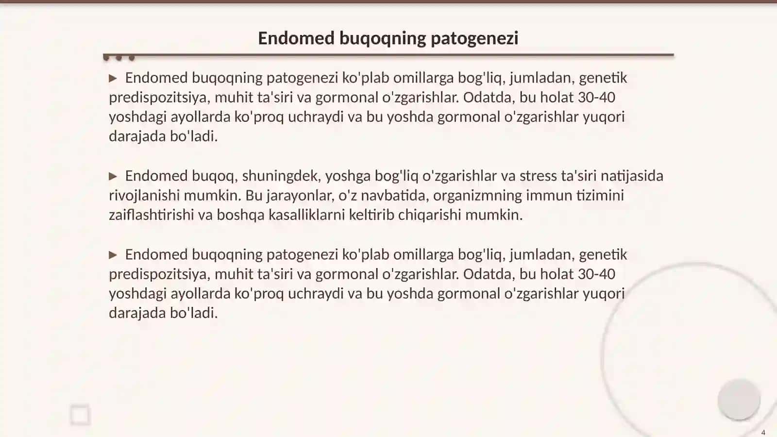 Endomed buqoq va gipoterioz patogenezi va davolash usullari 4