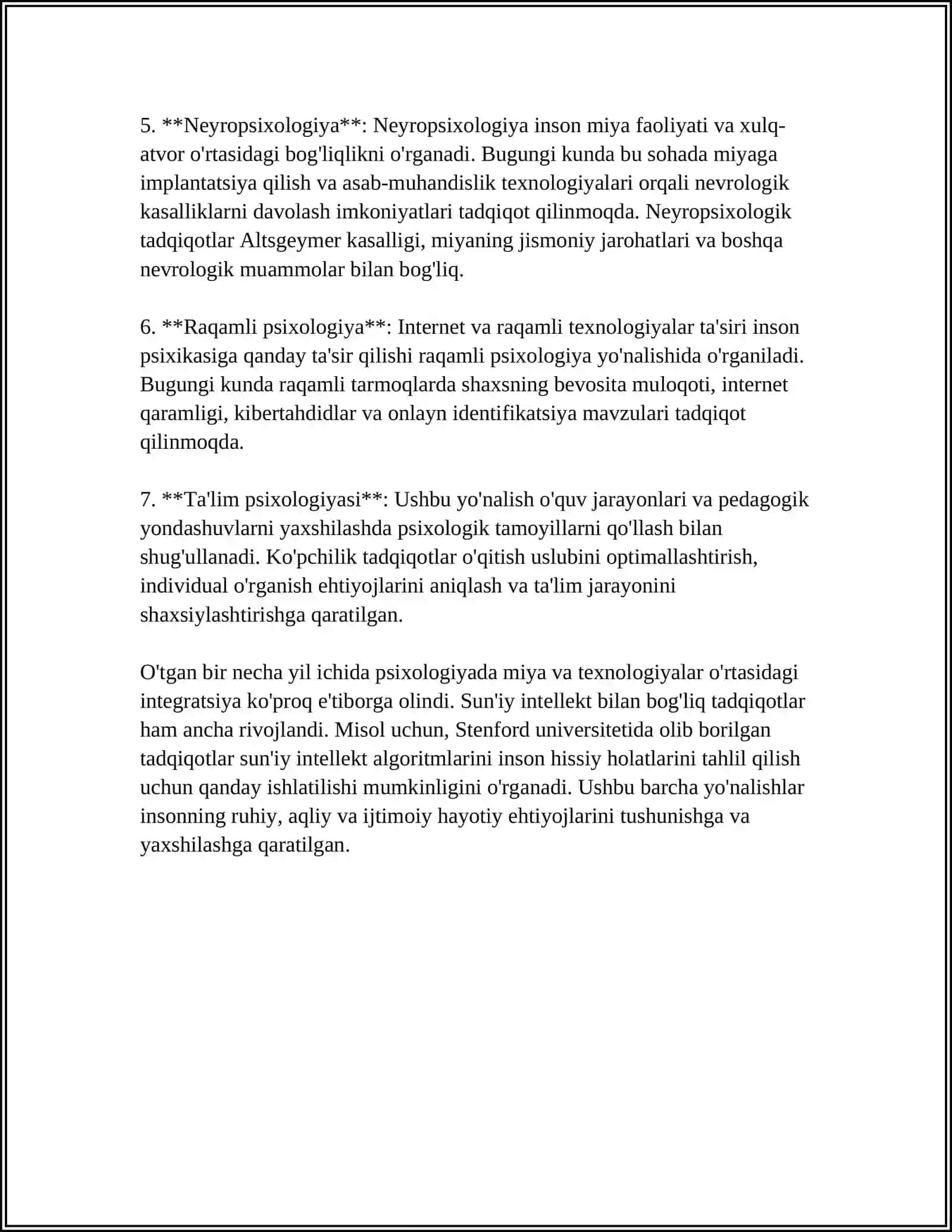 HOZIRGI ZAMON PISIXALOGIYASINING TADQIQOT MODELLARI.PISIXIKANING FLOGENETIK TARAQQIYOTI 4