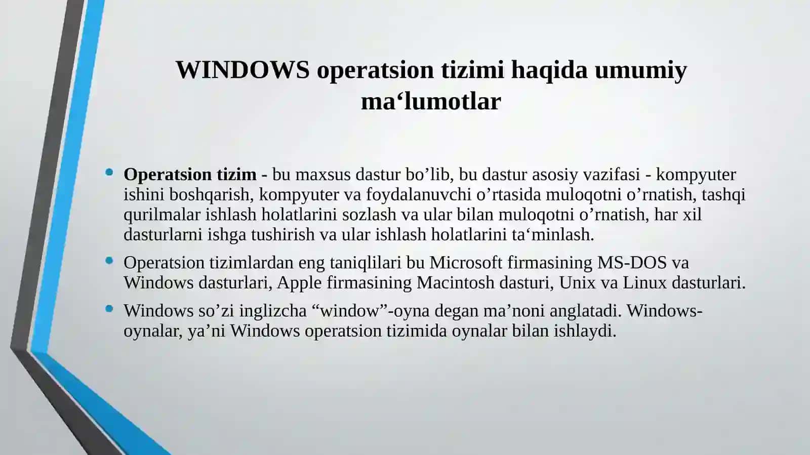 Windowsoperatsiontizimi 4