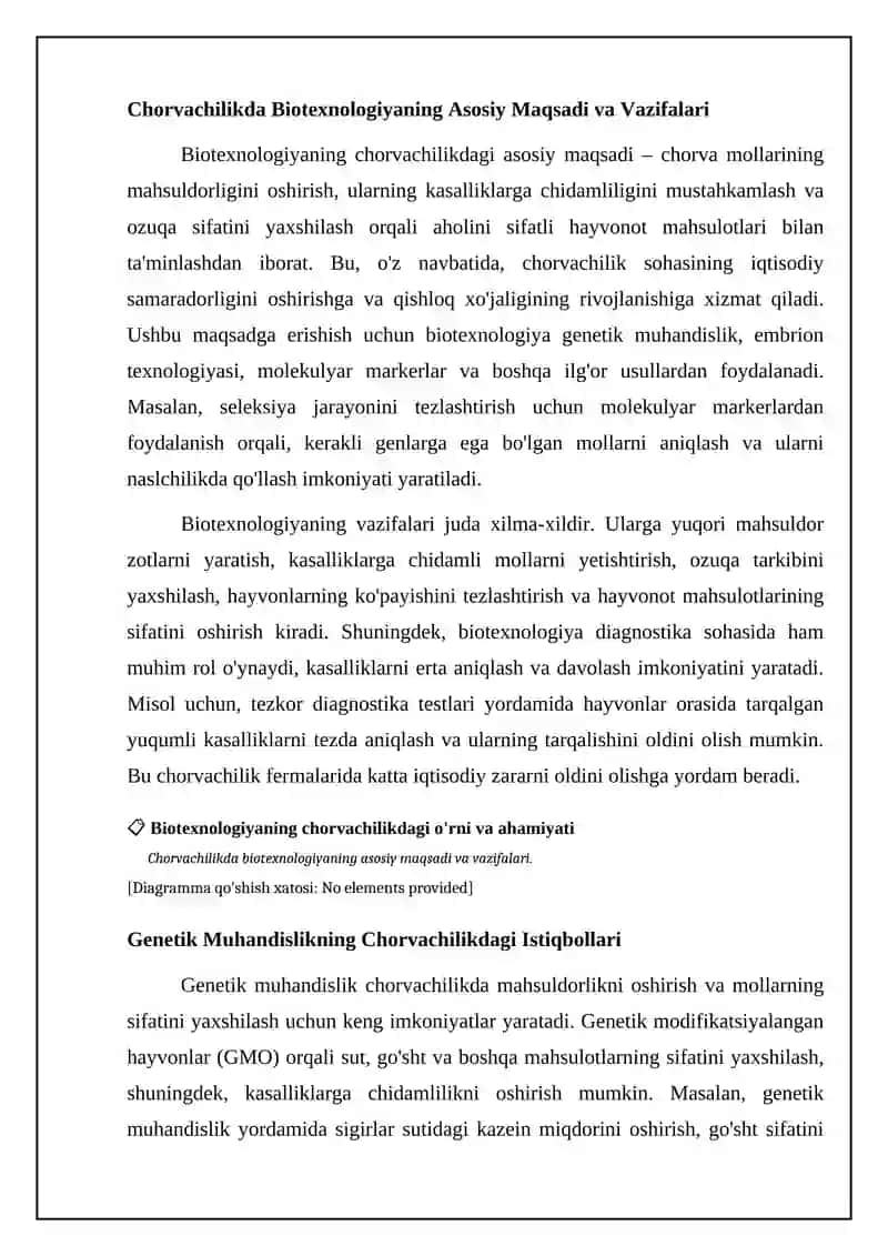 Mavzu: Chorvachilikda biotexnologiyaning ahamiyati 4