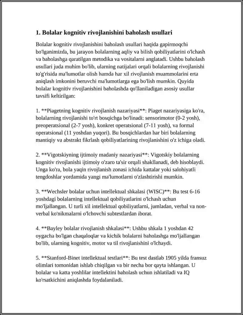 BOLALARNI BILISH JARAYONINI RIVOJLANISH DIAGNOSTIKASI 4