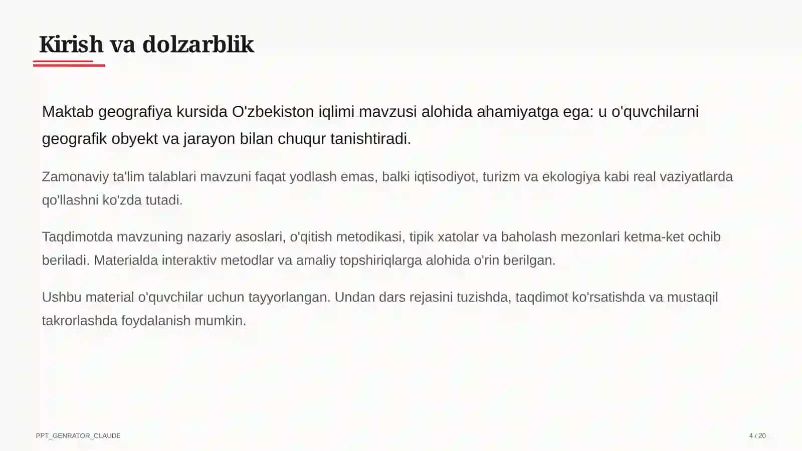 O'zbekiston iqlimi (8-sinf) 4