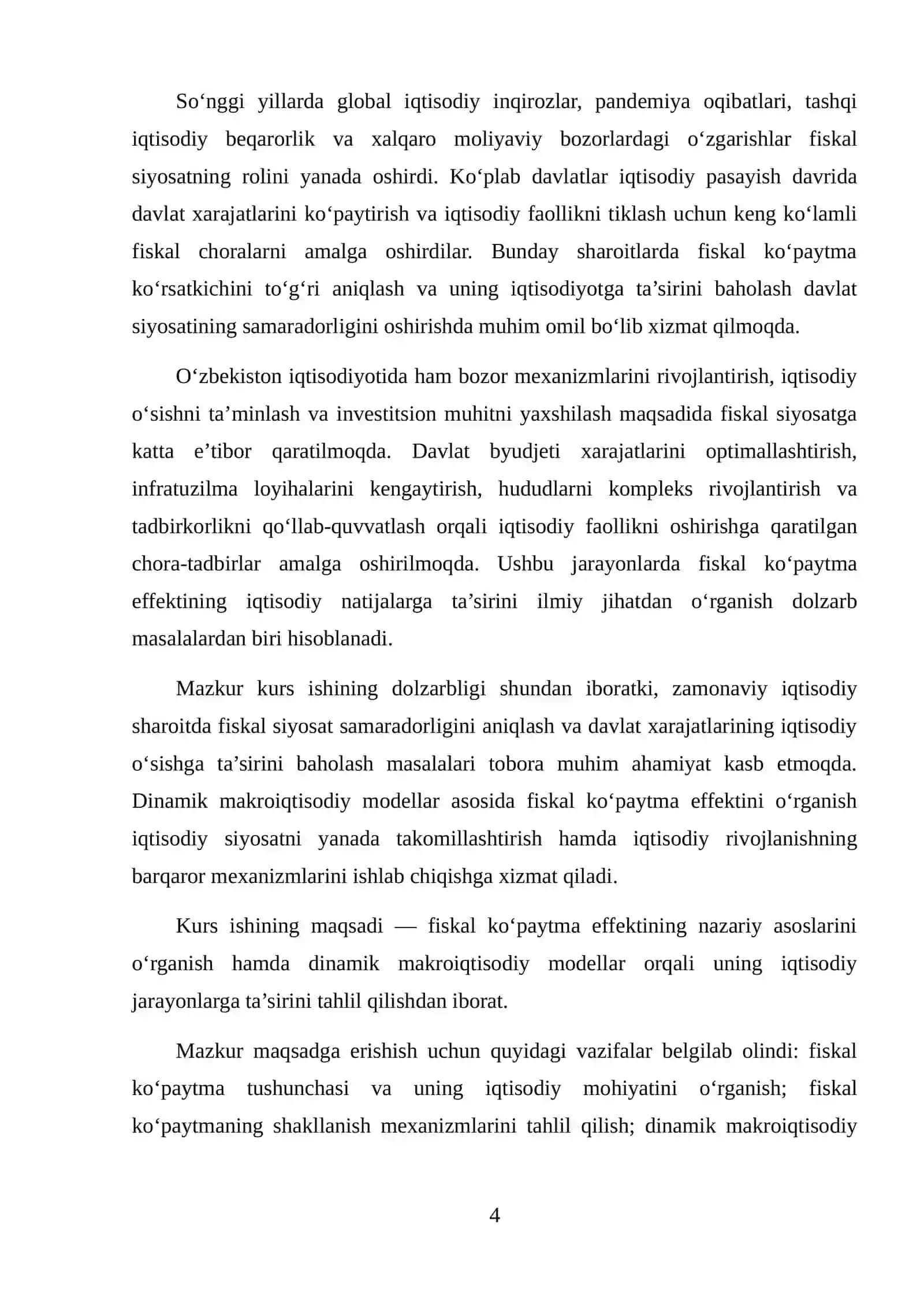 FISKAL KO‘PAYTMA EFFEKTI DINAMIK MAKROIQTISODIY MODELLARDA 4