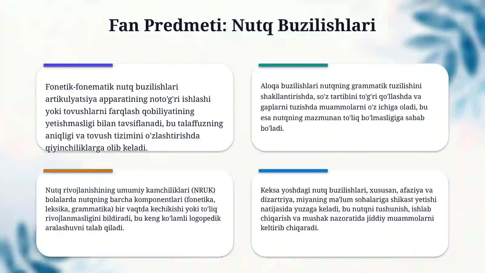 Logopediya fanining predmeti maqsad va vazifasi 4