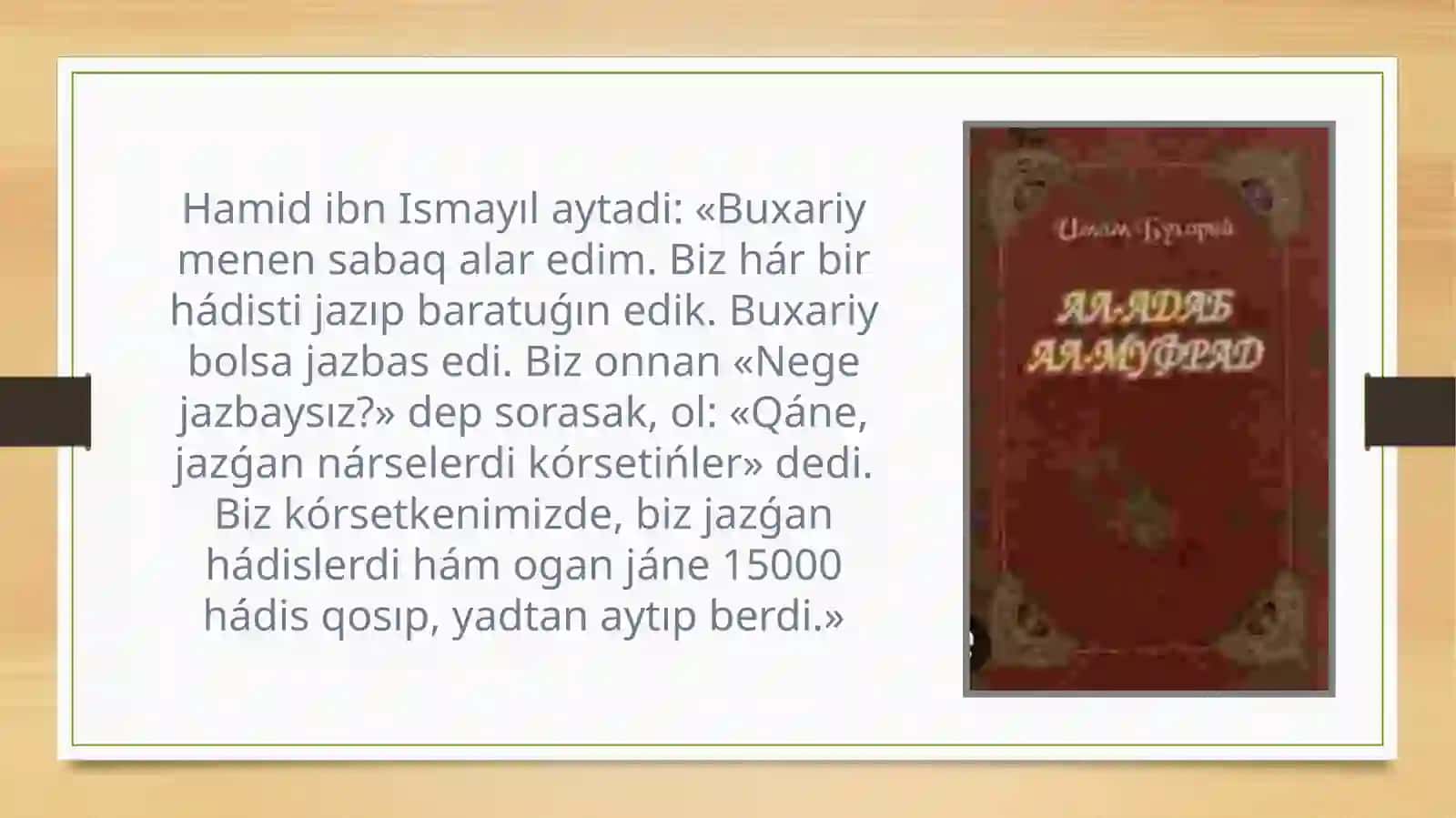 Imam Buxariy hám Imam Termiziy hádis ilimine qosqan úleslerin salıstırıw analizi 4