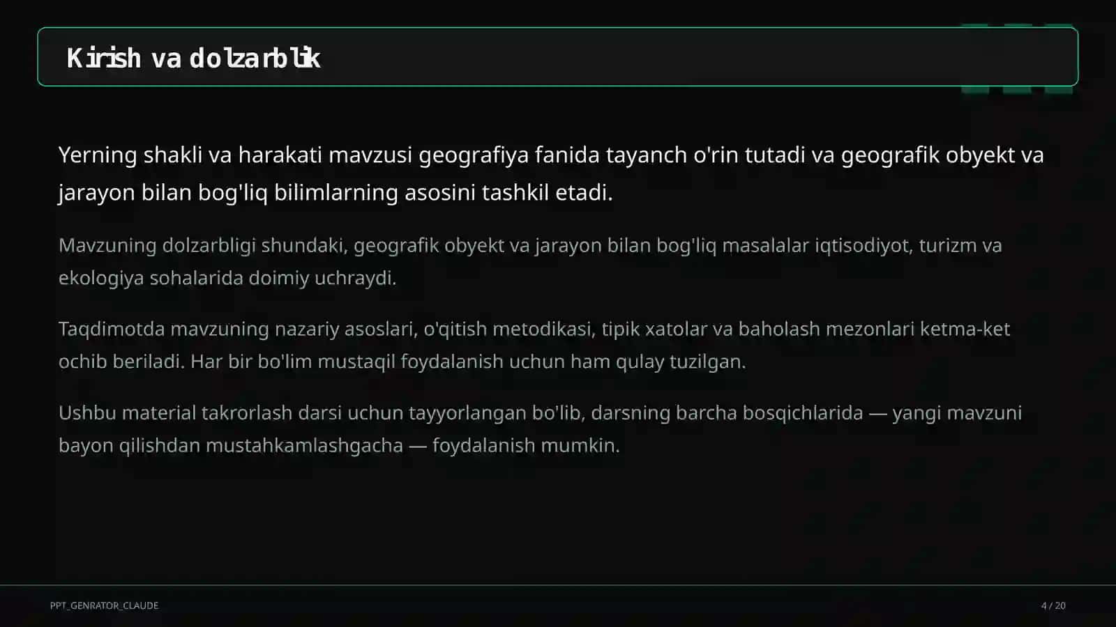 Yerning shakli va harakati (5-sinf) 4