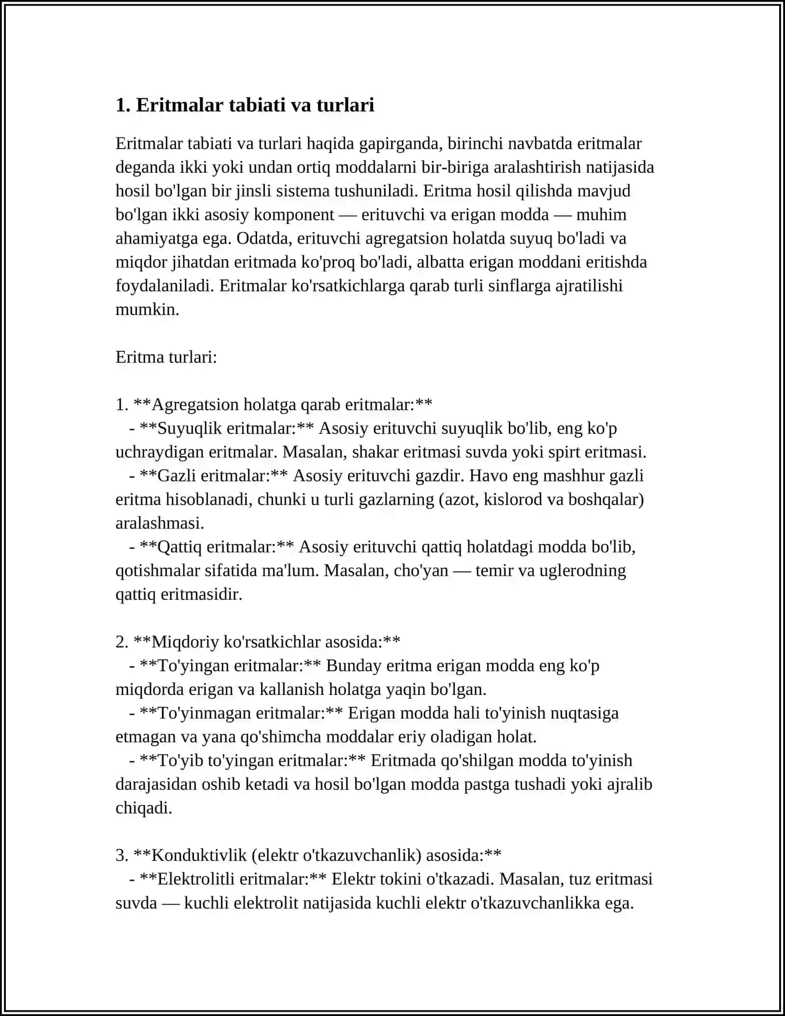 Mavzu: Eritmalar mavzusiga doir eksperimental tajribalar bajarish 4