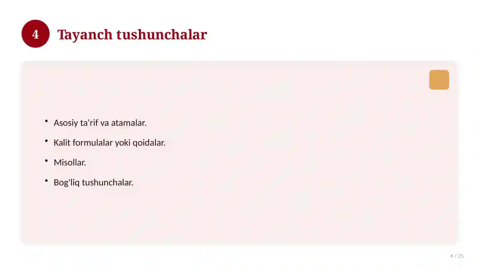 Matematika fanidan ochiq dars burchak 4