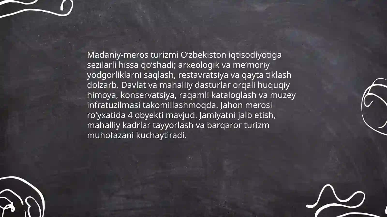 O’ZBEKISTONDA TURIZM VA UNING AYRIM YO’NALISHLARIGA E’TIBOR: NATIJALAR VA ISTIQBOLLAR 4