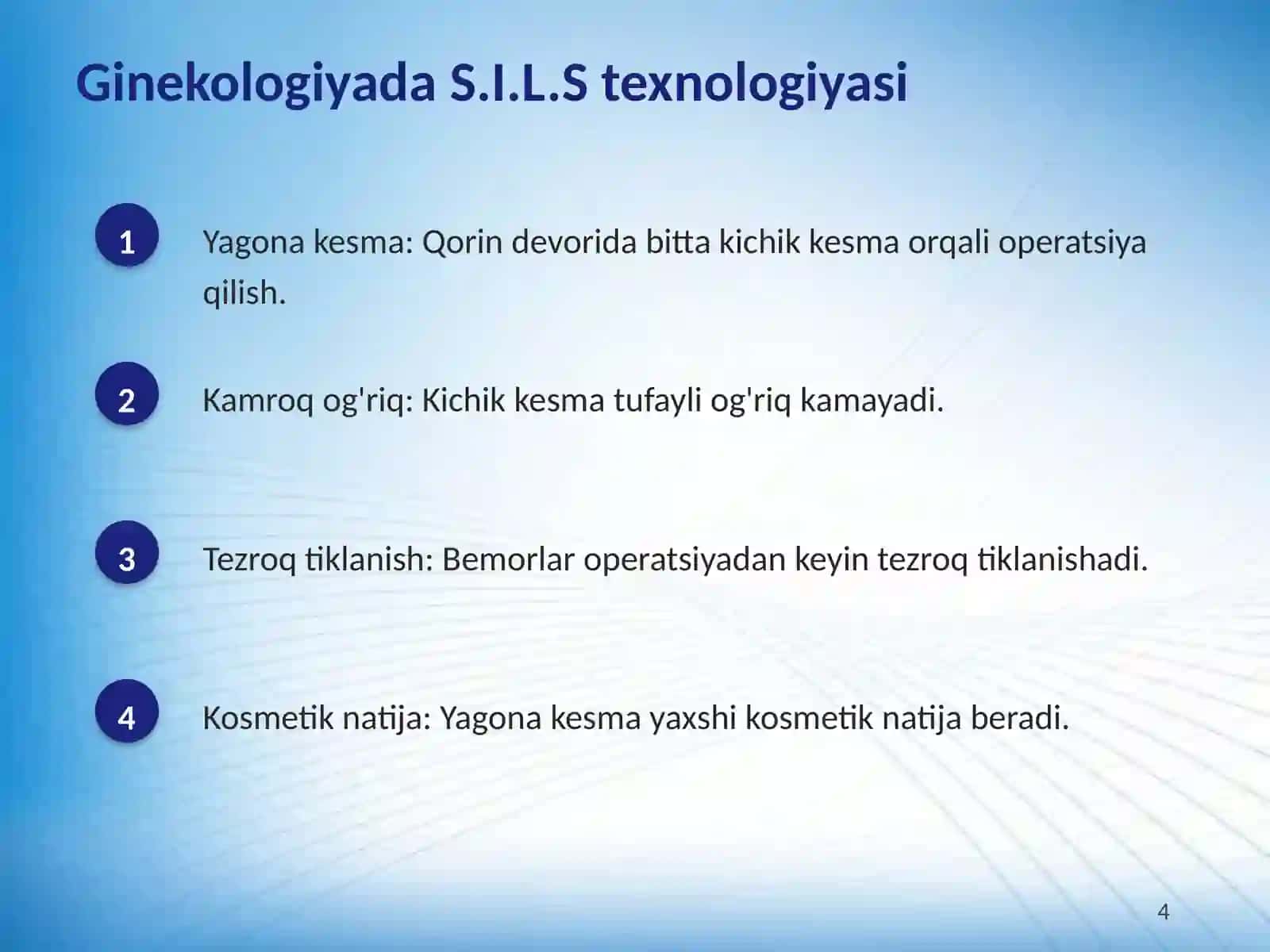 To'g'ri ichak jarohatlari va ginekologik operatsiyalardagi zamonaviy texnologiyalar 4