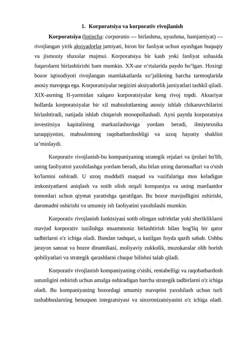 Korporativ biznesning yuzaga kelishi va rivojlanishi 4
