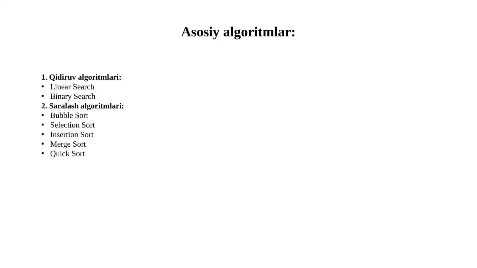 Tahlil uchun tuzilmalar va algoritmlar 4