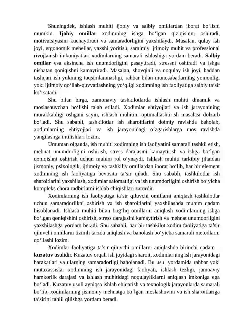 Ishlash muhiti tushunchasi va tarkibiy qismlari 4