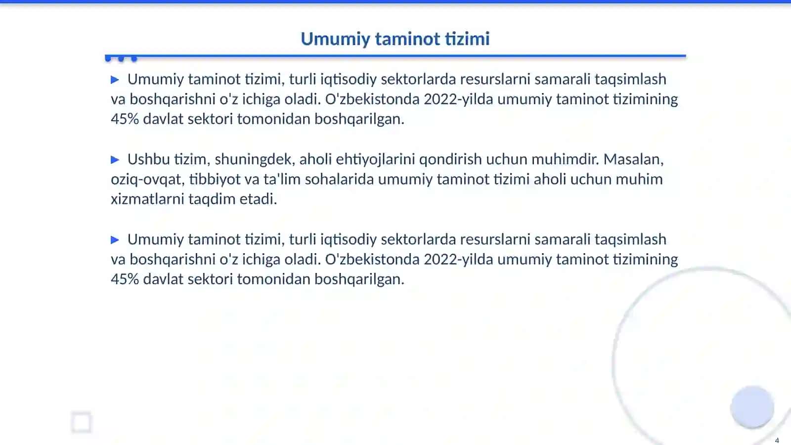 Kamtaminlanganlik va umumiy taminot 4