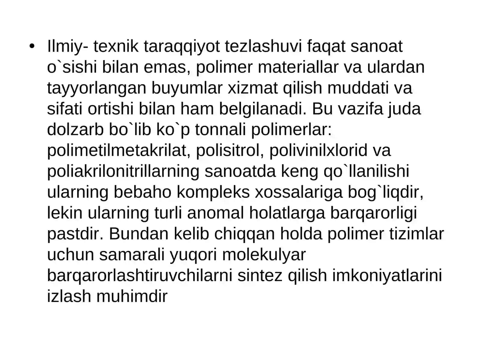 Geterohalqali polimetakrilatlar sintezi va ularning termooksidlanishini o’rganish 4
