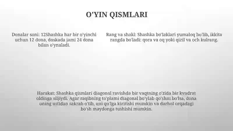 Shashka Haqida 4