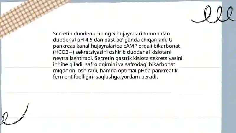 Hazmlanish jarayonining endokrin boshqariluvi 4