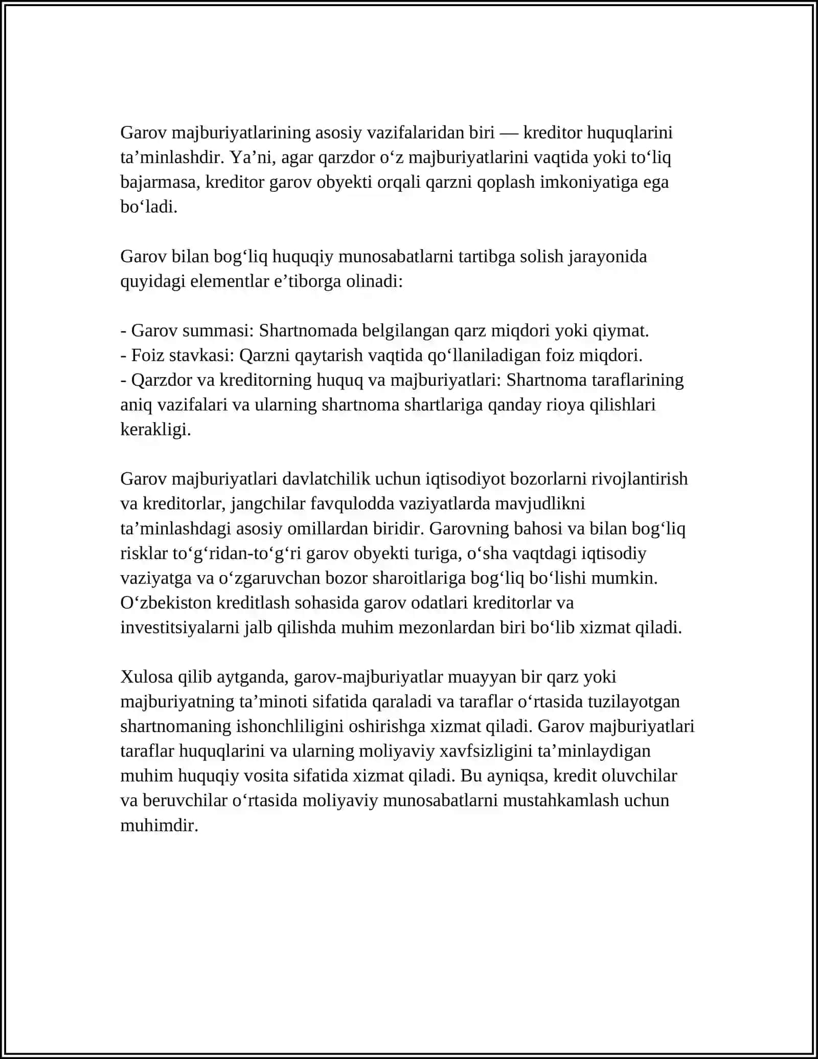 GAROV-MAJBURIYATLARNING BAJARILISHINI TAʼMINLASH USULI SIFATIDA 4