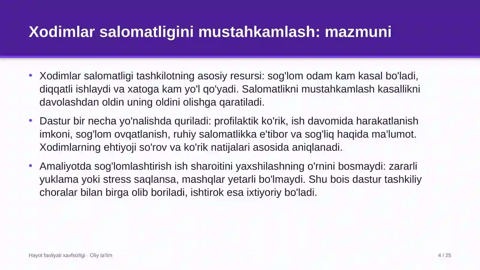 tamaki sanoatida xodimlar salomatligini mustahkamlash 3147 4