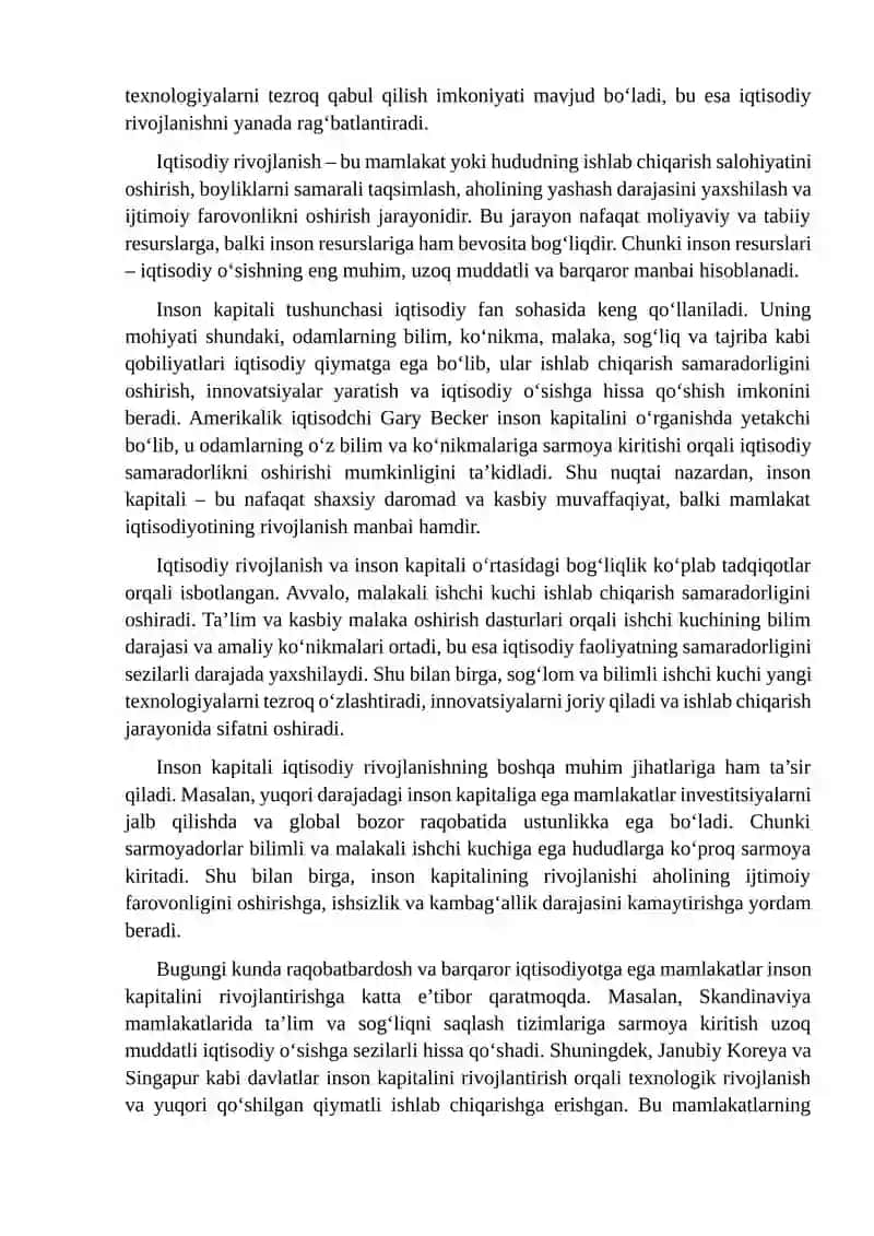 Iqtisodiy rivojlanishni tahlil qilishda inson kapitali roli 4