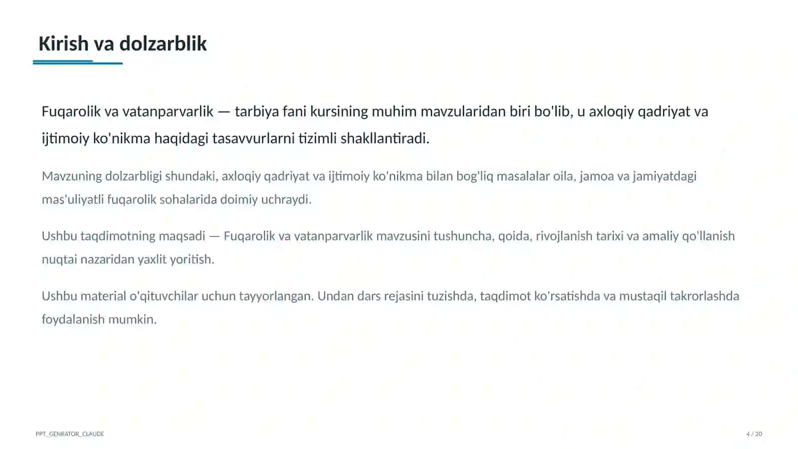 Fuqarolik va vatanparvarlik (8-sinf) 4