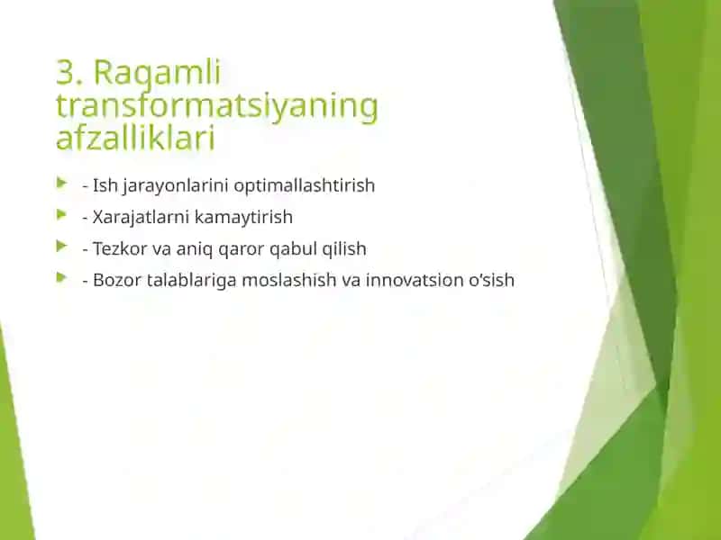 RAQAMLI TRANSFORMATSIYA 4