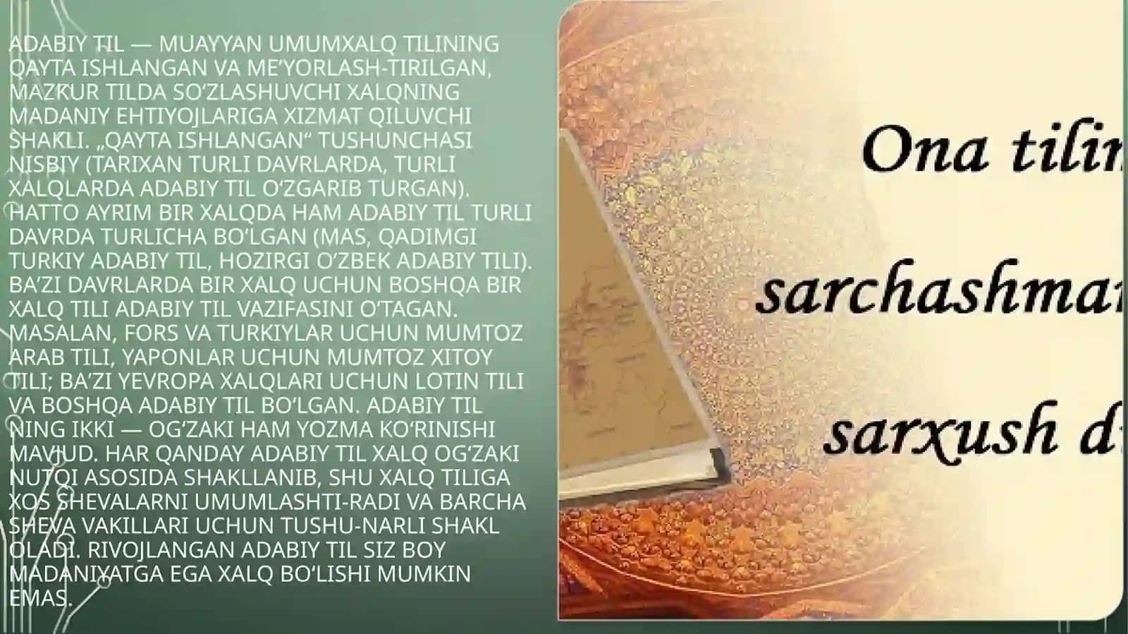 Adabiy tilning oʻqish savodxonligi 4