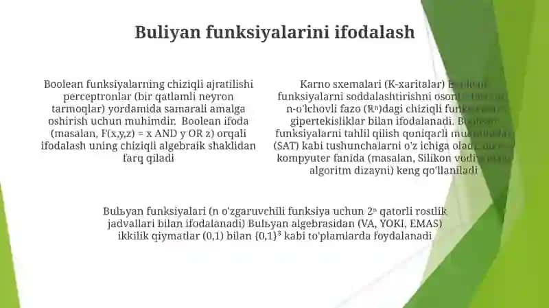 Chiziqli funksiyalar va bul funksiyasi 4