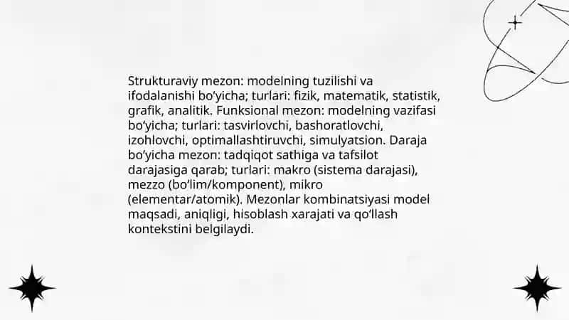 Modellar modellarning tasnifi 4