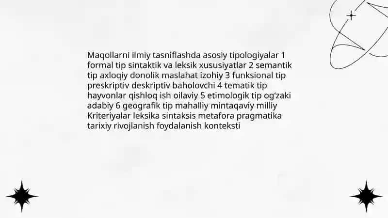 Maqollar va ularning oʻrganilishi. Naqillar 4