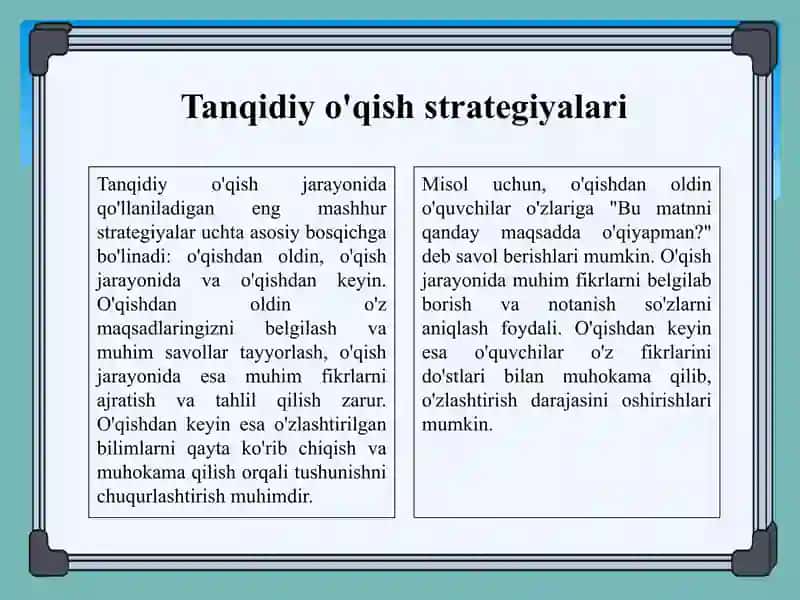 Tanqidiy o'qish va eslatmalar bilan ishlashning muhim jihatlari 4