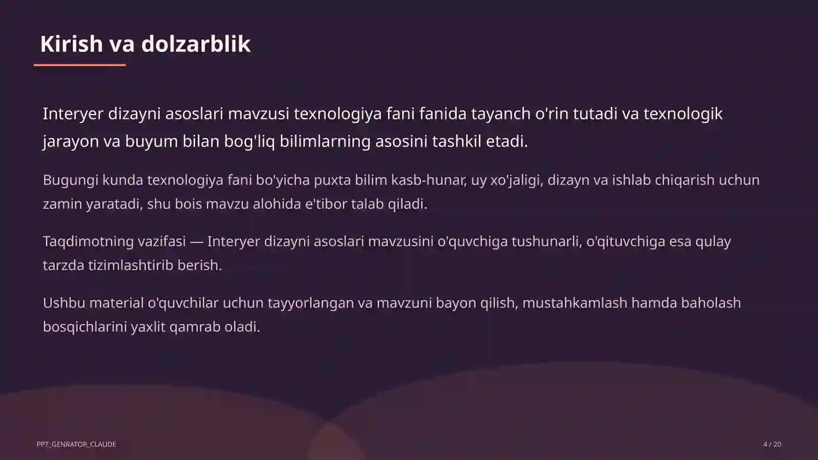 Interyer dizayni asoslari (8-sinf) 4