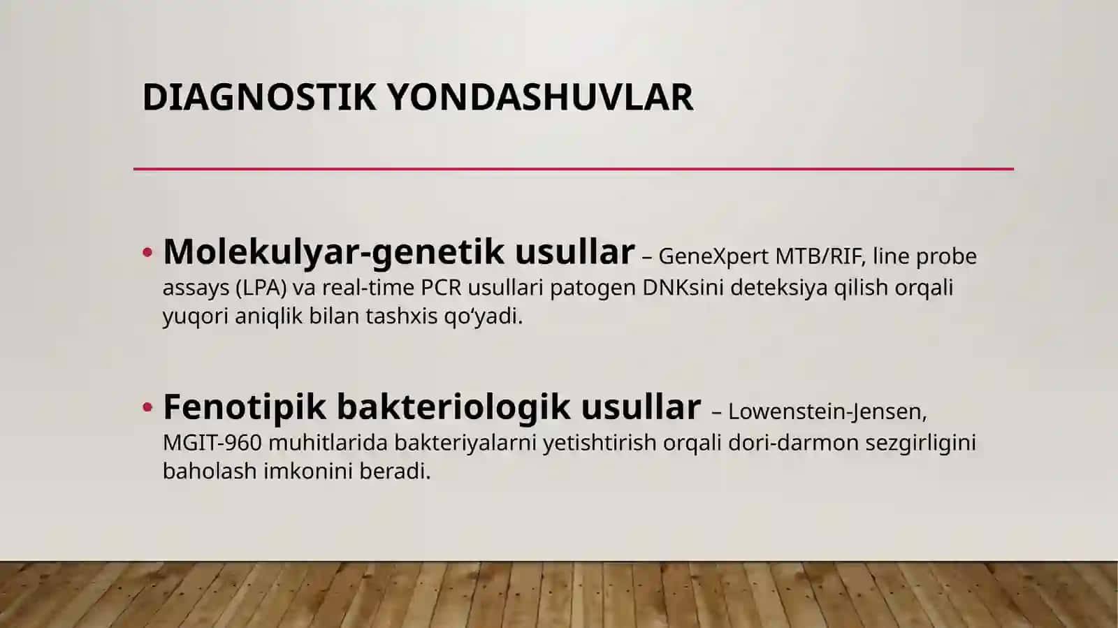 BJSST STANDARTLARI BO`YICHA MDR VA XDR- TB NI DAVOLASH TAMOYILLARI VA USULLLARI 4
