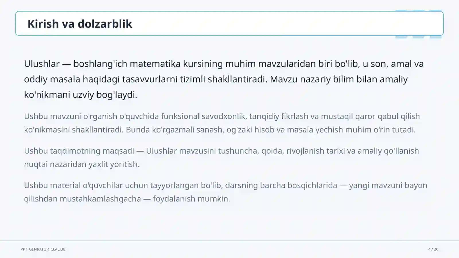 Ulushlar (3-sinf) 4