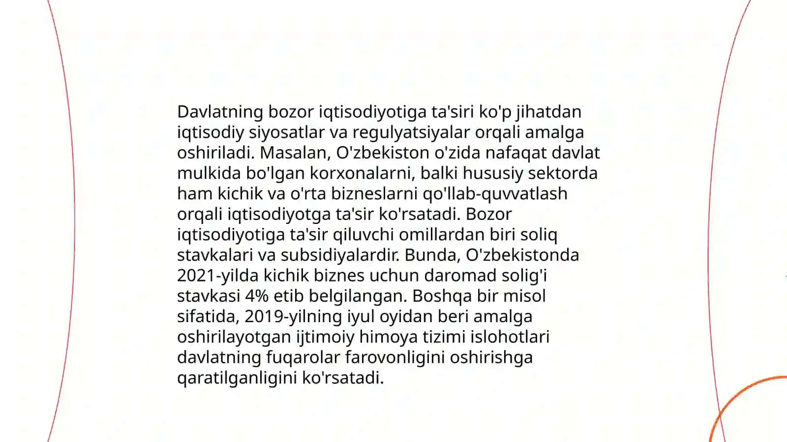 Iqtisodiyotda davlatning roli. Aholi daromadlari: tabaqalanishi va tengsizligi 4